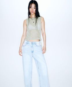 Ribbed Knit Tank Top with Tie Detail