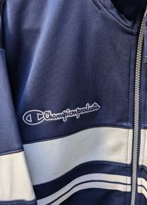 Champion Navy &amp; White Striped Jacket 🧥