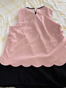 Pink &amp; Black Scalloped Top