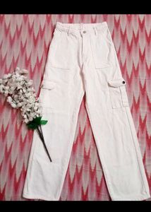 White Cargo Jeans