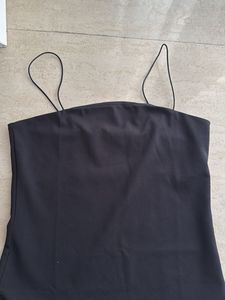 Sleek Black Spaghetti Strap Mini Dress