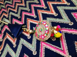 Navy Blue Embroidered Lehenga Set