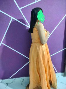 Elegant Peach Ethnic Gown