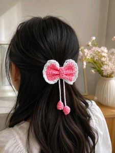 Handmade Crochet Bow Hair Clip
