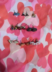 6 Pairs Set Cute Stud Earrings