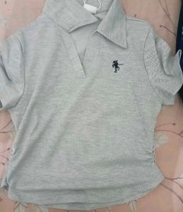 newme Light Grey Polo top
