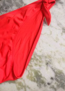 Bright Red Tie-Side Bikini Bottoms