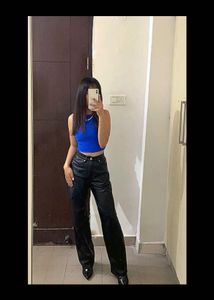 H&M coated Faux Leather trousers