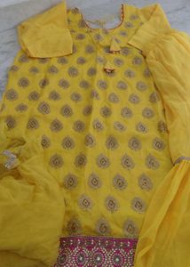 Elegant Yellow Embroidered Kurta Set