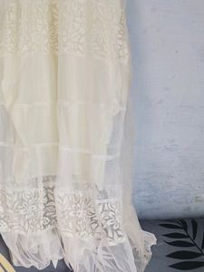 Long Salwar Cream Colour