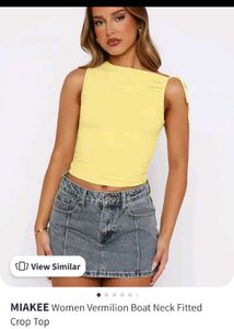 MiaKee Vermilion Boat Neck Crop Top