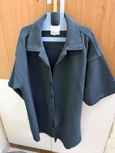Dark Grey Oversized Button-Up shirt
