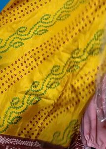 semi stich Elegant Yellow &amp; Red Lehenga Choli