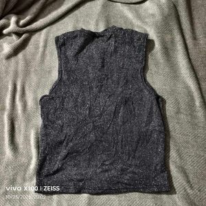 342510. Sparkly Sleeveless Crop Top