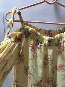 Yellow Floral Cold and off Shoulder Top