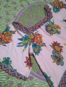 Pink Floral Print Square Neck Top