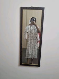 Fit And Flared White Floral Dress