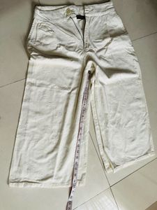 ZARA Off-white culottes trousers