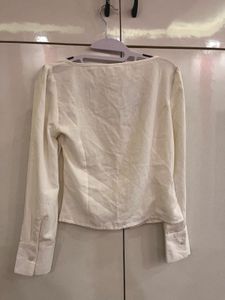 Chic White Square Neck Top