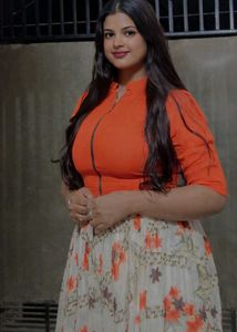Stylish Orange Zip Top with Floral Long Skirt – Pa