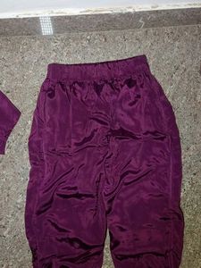 Purple silk  touser kurti set