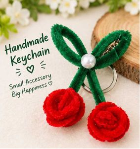 Handmade Cherry Keychain