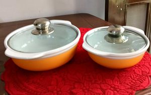 White Ceramic Casserole Dish with Glass L