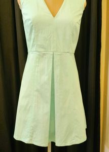 Mint Green V-Neck A-Line Dress