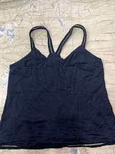 Stylish Navy Embroidered Cami Top