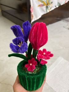 Handcrafted Plush Flower Arrangement