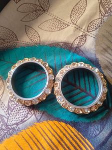 Golden Silver Stone Bangle