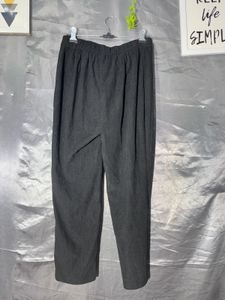 Women's Black cot rise Wide-Leg Trousers