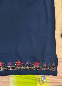Elegant Navy Kurta Set with Embellishments