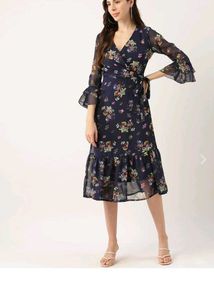 Floral Print Wrap Dress one piece