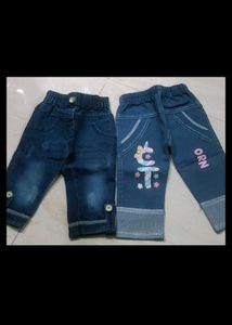 Cute Baby Girl Jeansb pack of 2