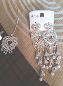 Stunning Heart Dangle Earrings with bindiya