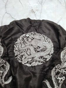 Dragon Embroidered Bomber Jacket