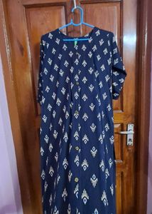 Stylish Navy Blue Printed Kurta