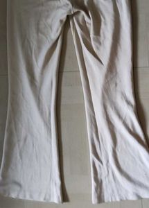 Cream Bell Bottom Pants