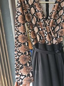 Lowest Prices_Chic Snake Print Jumpsuit