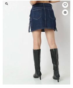 Denim Cargo Highrise Skirt