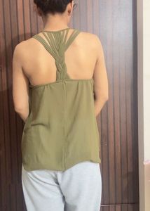 Olive Green Sleeveless Tank Top