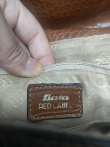 Stylish Pure leather Brown Croc-Embossed Handbag