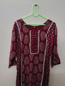 Maroon Printed Kurti✨