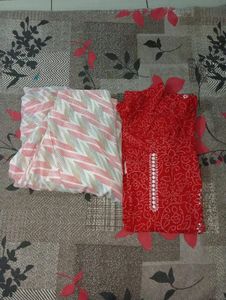 Beautiful Red Suite With White Patiala Salwar