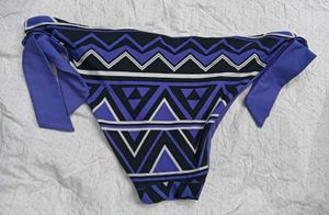 Purple & Black Geo Print Bikini Bottom 🤎