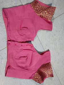 Elegant Pink Blouse with Embellished Sleeves