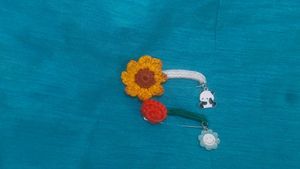 Crocheted Flower &amp; Panda Brooches