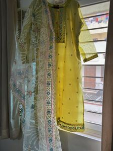 Yellow Embroidered Kurta