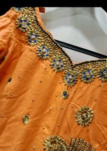 Orange punjabi/patiala suit with salwar